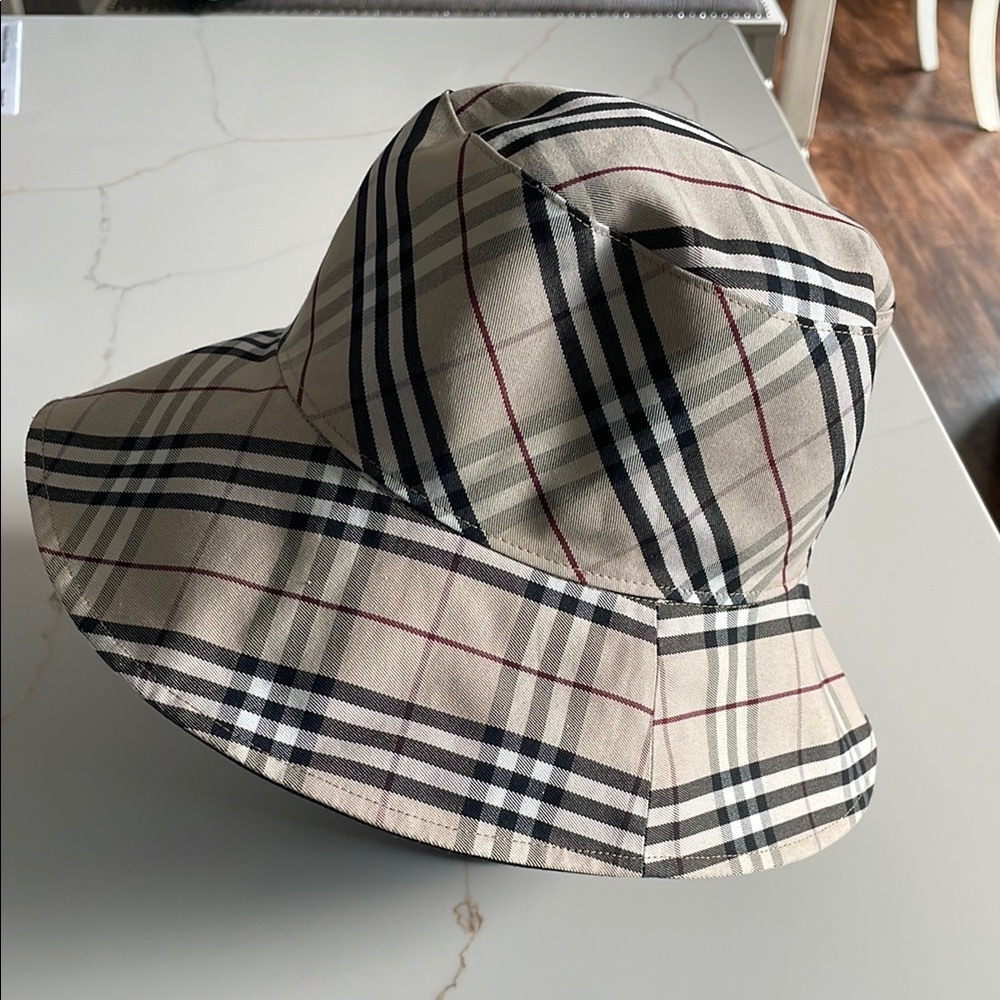 Burberry Cream and Black Bucket Hat